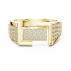Aurevian Rectangular Pavé Lab Grown Diamond Ring