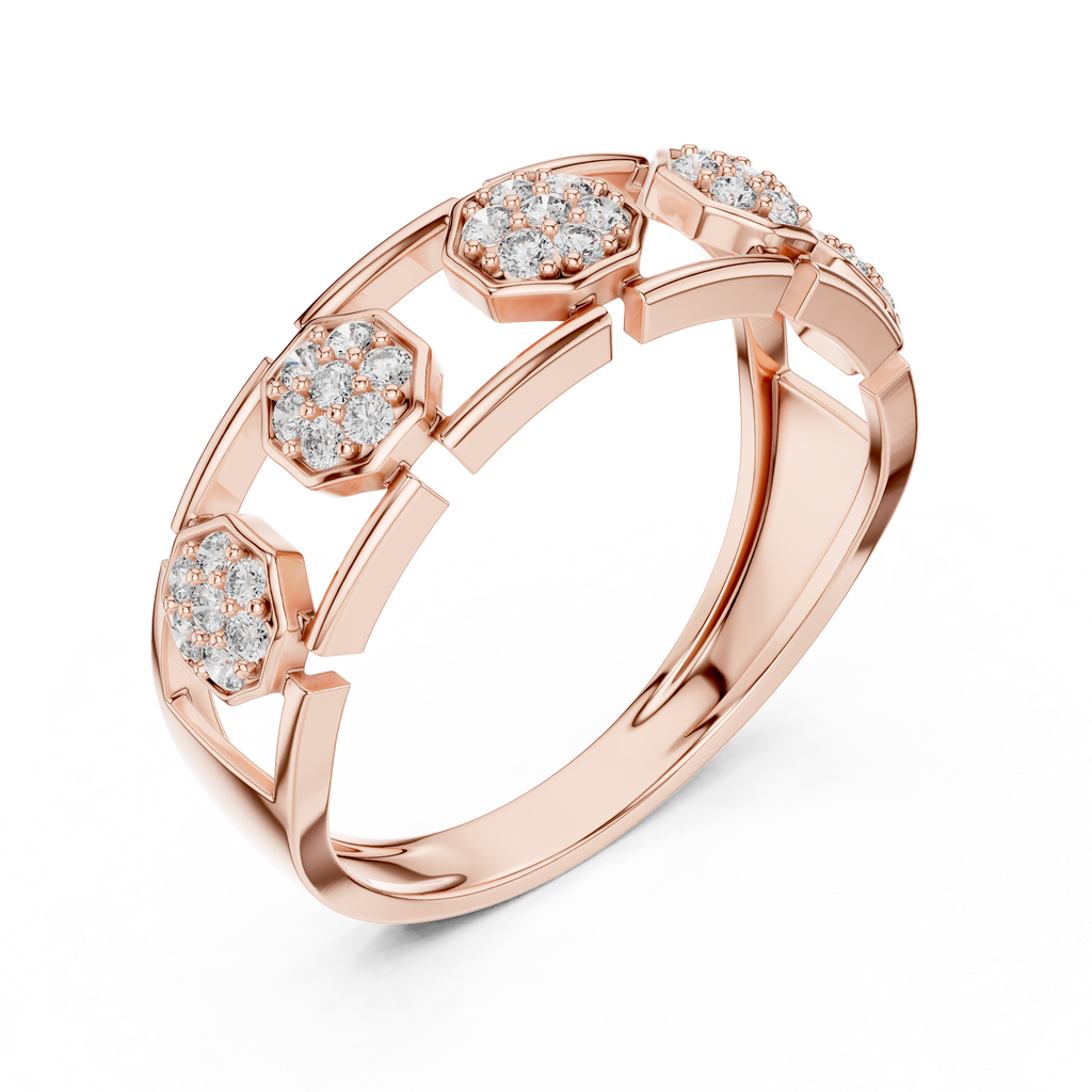 Octavelle Hexagon Cluster Lab Grown Diamond Ring.