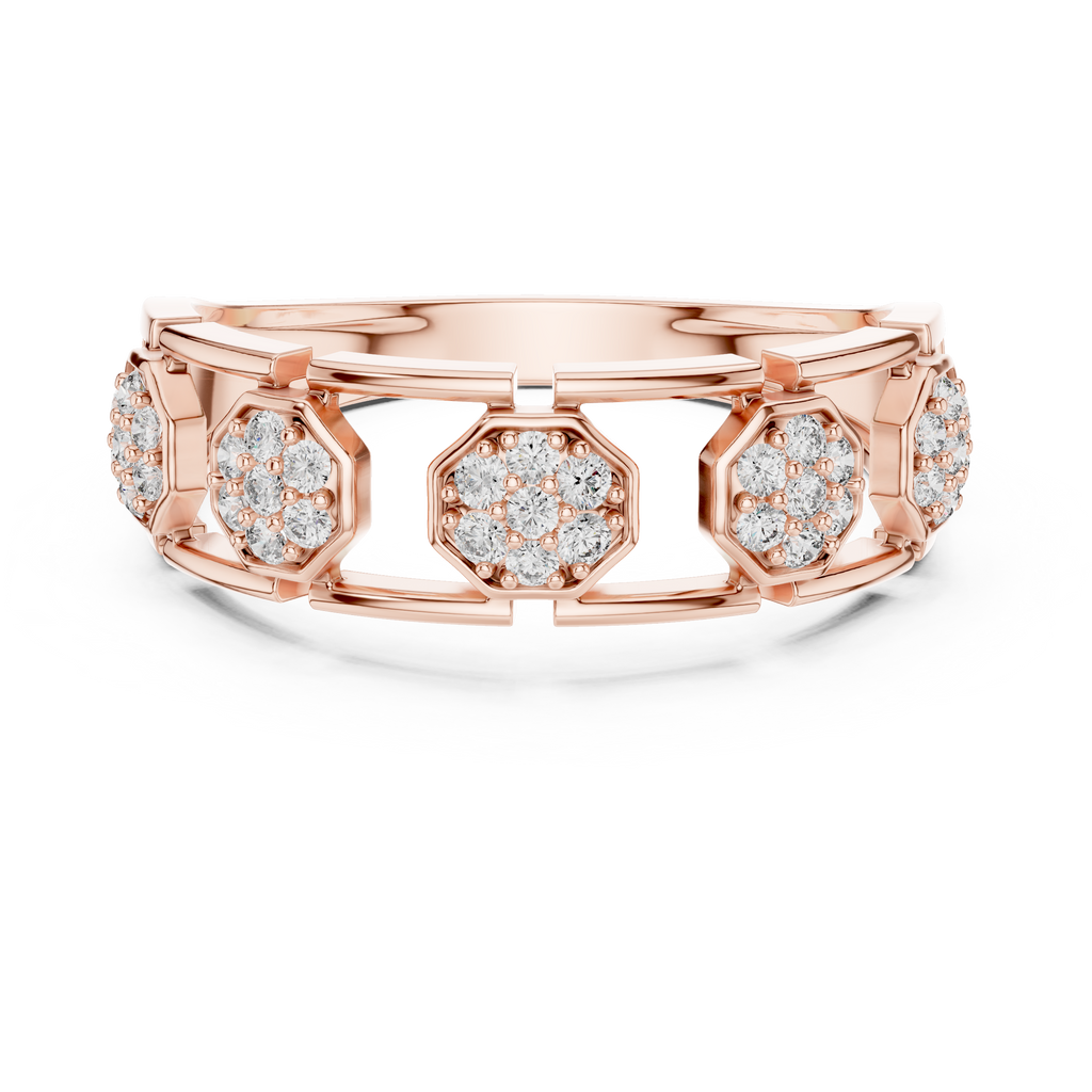 Octavelle Hexagon Cluster Lab Grown Diamond Ring.