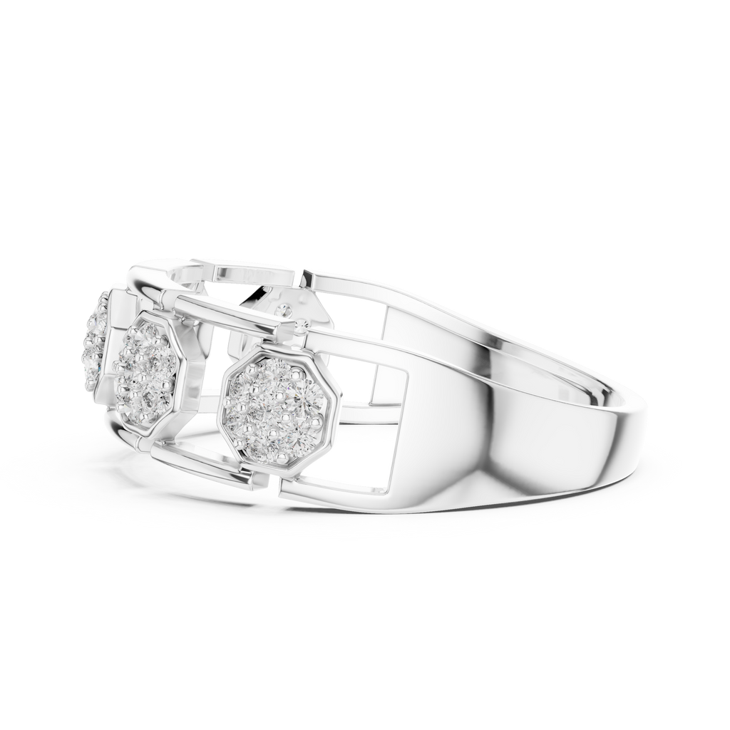 Octavelle Hexagon Cluster Lab Grown Diamond Ring.