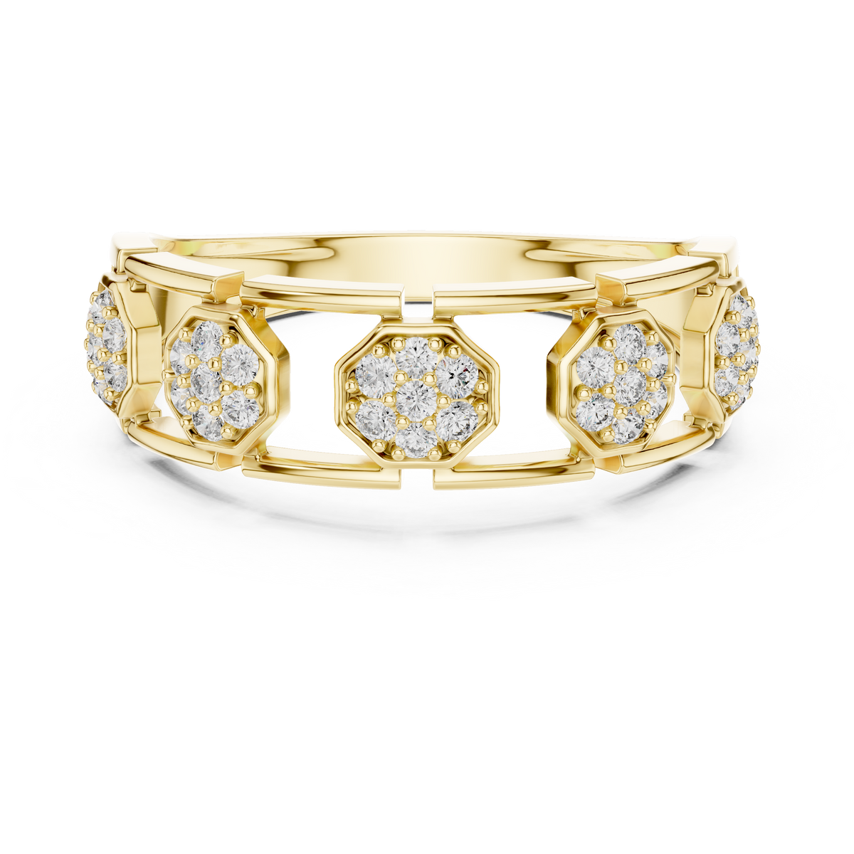 Octavelle Hexagon Cluster Lab Grown Diamond Ring.