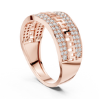 Aurexion Greek Key Pavé Lab Grown Diamond Ring.