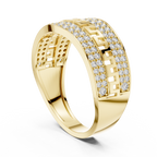 Aurexion Greek Key Pavé Lab Grown Diamond Ring.