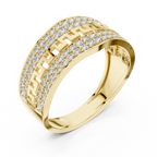 Aurexion Greek Key Pavé Lab Grown Diamond Ring.