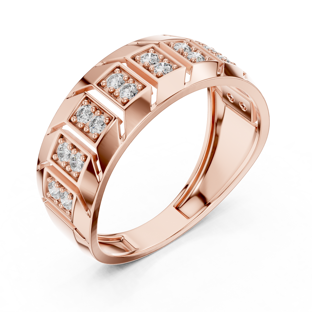 Veylora Geometric Pavé Lab Grown Diamond Ring