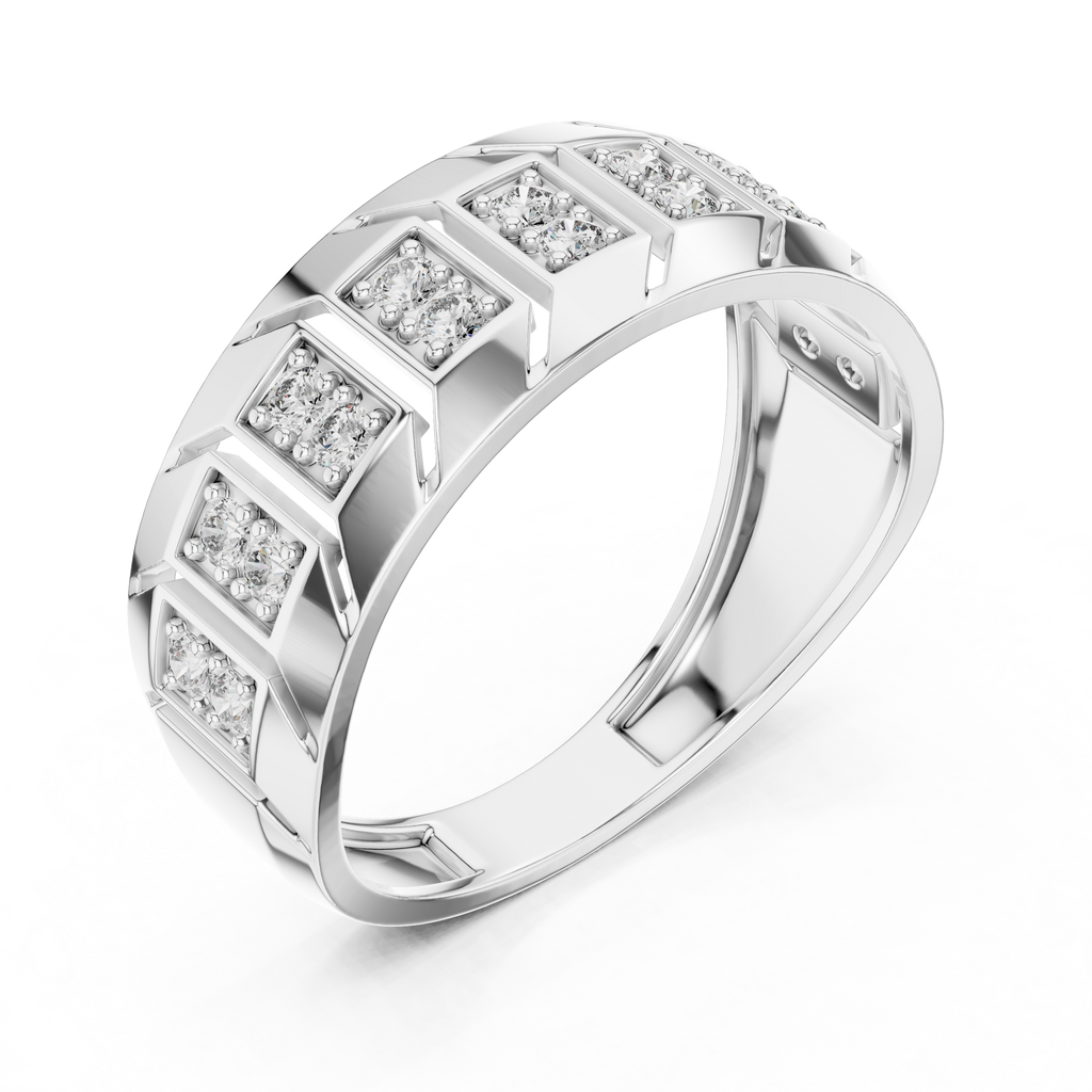Veylora Geometric Pavé Lab Grown Diamond Ring