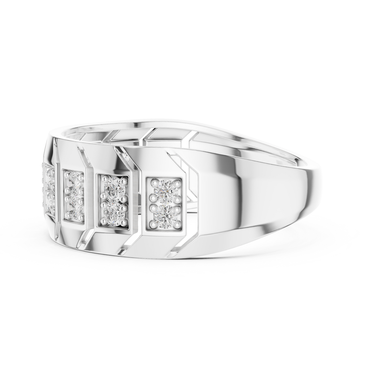 Veylora Geometric Pavé Lab Grown Diamond Ring
