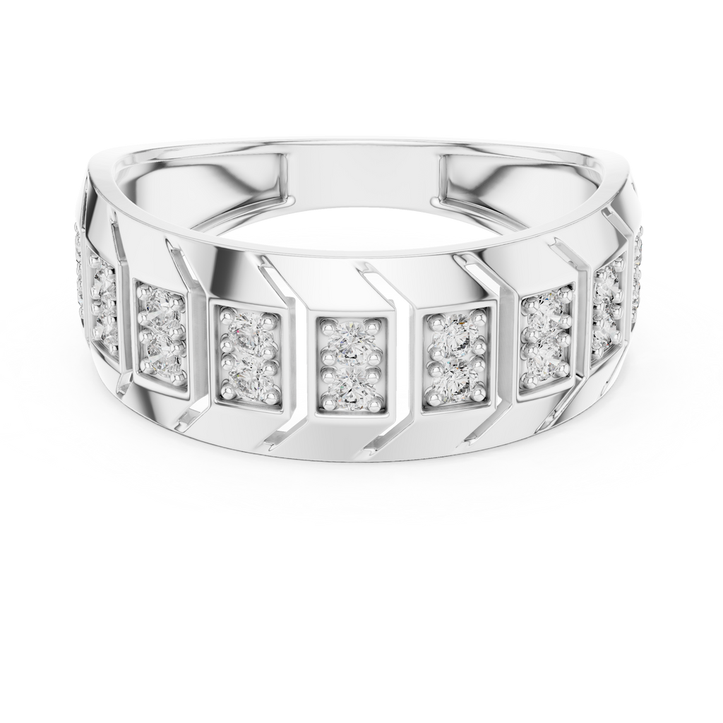 Veylora Geometric Pavé Lab Grown Diamond Ring