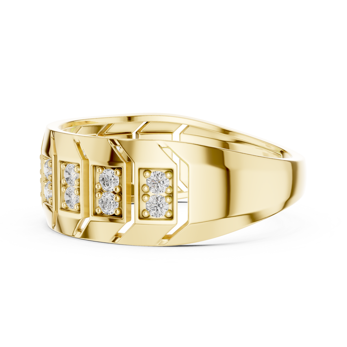 Veylora Geometric Pavé Lab Grown Diamond Ring