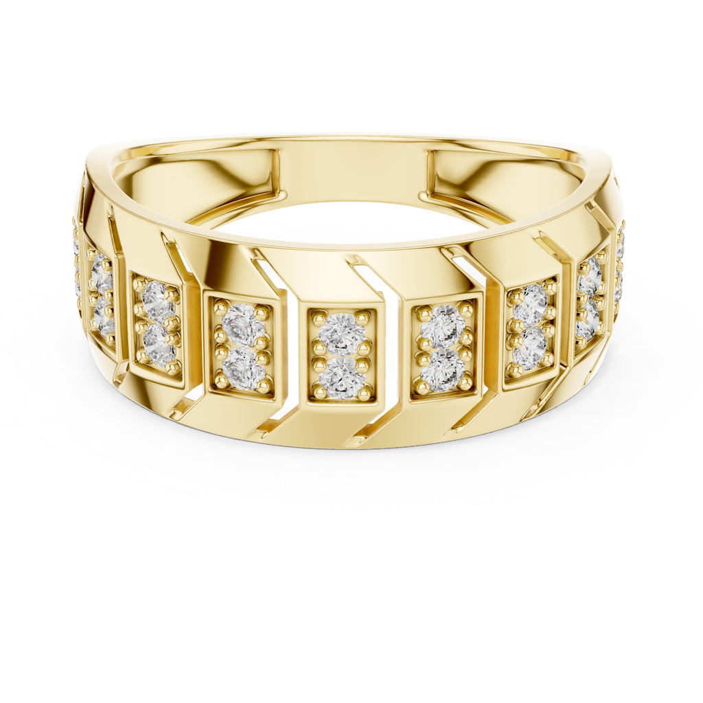 Veylora Geometric Pavé Lab Grown Diamond Ring