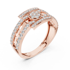 Elaris Round Halo Geometric Lab Grown Diamond Ring