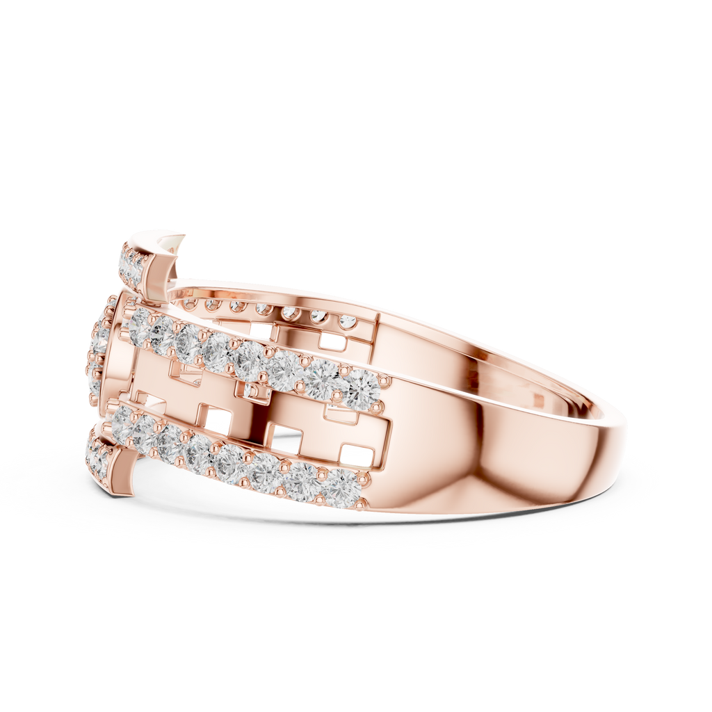 Elaris Round Halo Geometric Lab Grown Diamond Ring