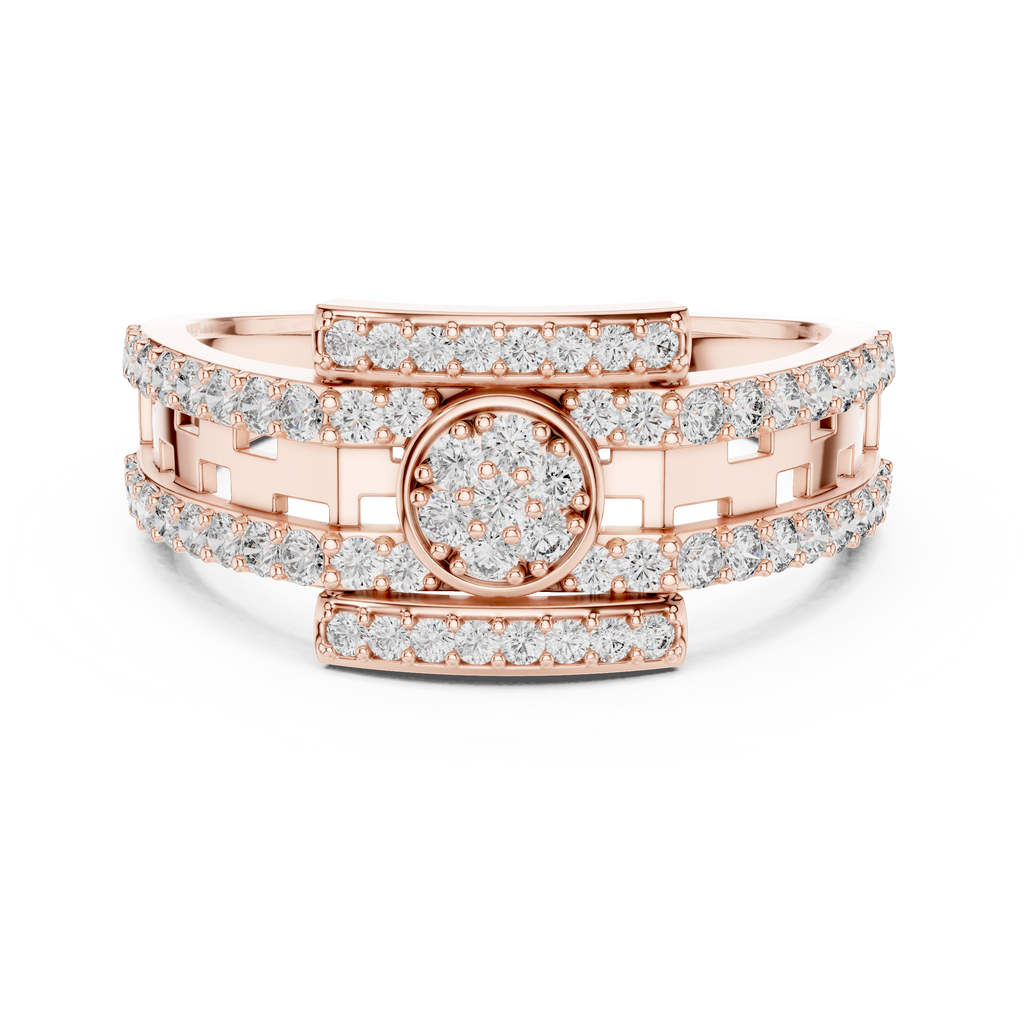 Elaris Round Halo Geometric Lab Grown Diamond Ring