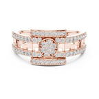 Elaris Round Halo Geometric Lab Grown Diamond Ring