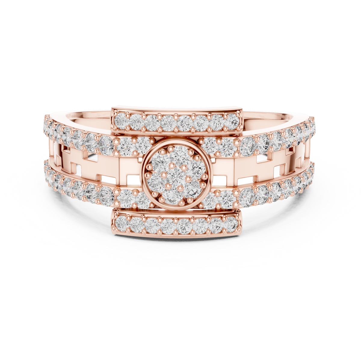 Elaris Round Halo Geometric Lab Grown Diamond Ring
