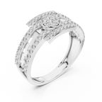 Elaris Round Halo Geometric Lab Grown Diamond Ring
