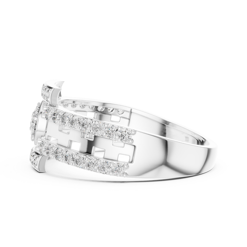 Elaris Round Halo Geometric Lab Grown Diamond Ring