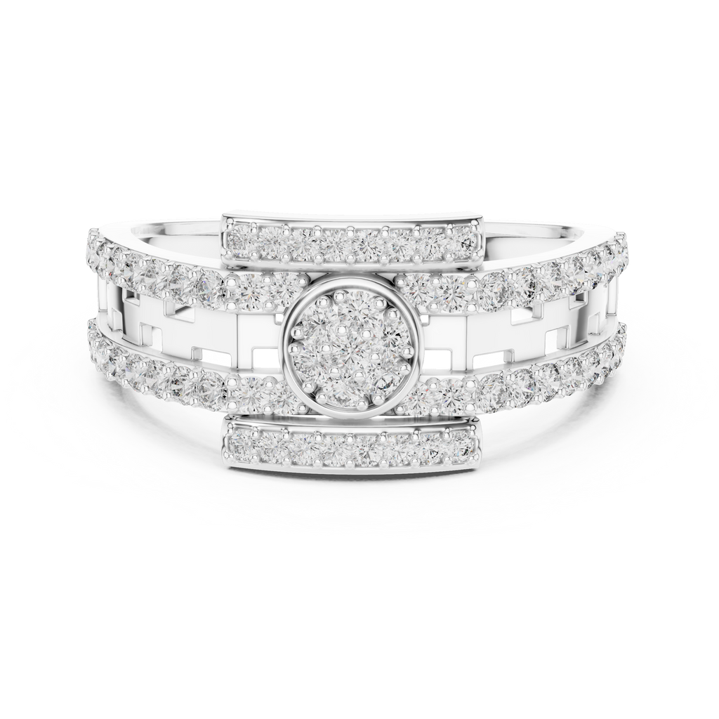 Elaris Round Halo Geometric Lab Grown Diamond Ring