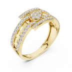 Elaris Round Halo Geometric Lab Grown Diamond Ring
