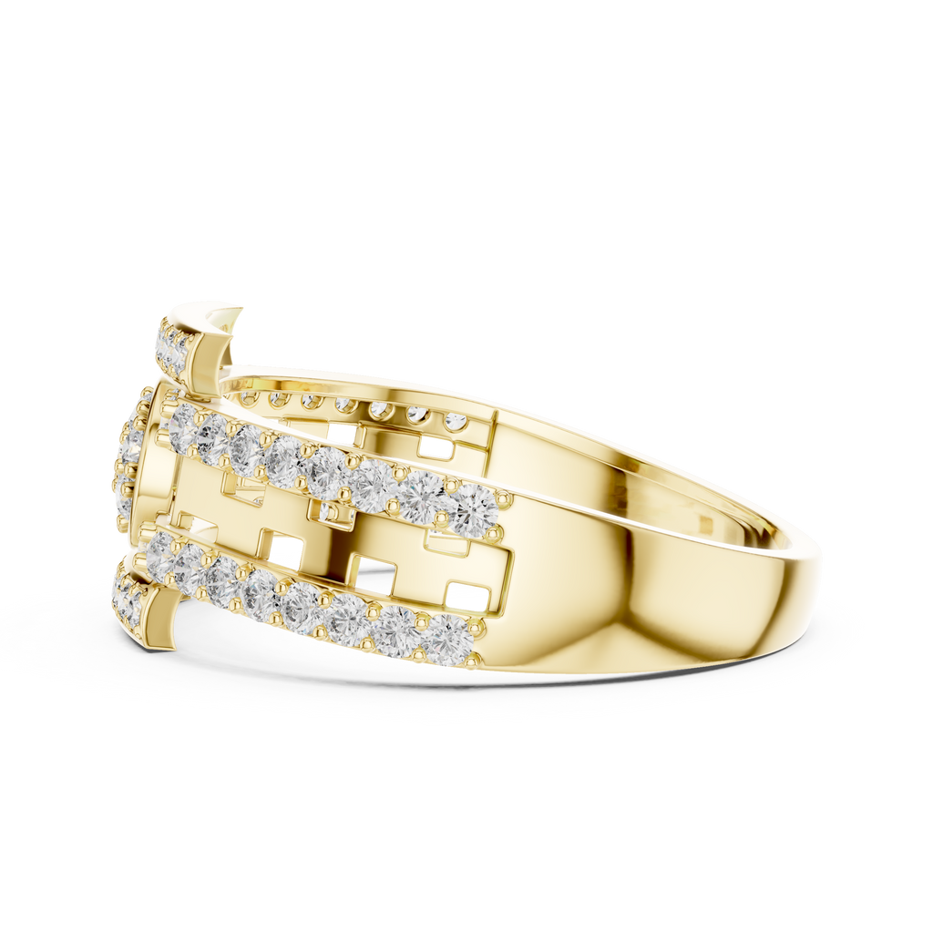 Elaris Round Halo Geometric Lab Grown Diamond Ring