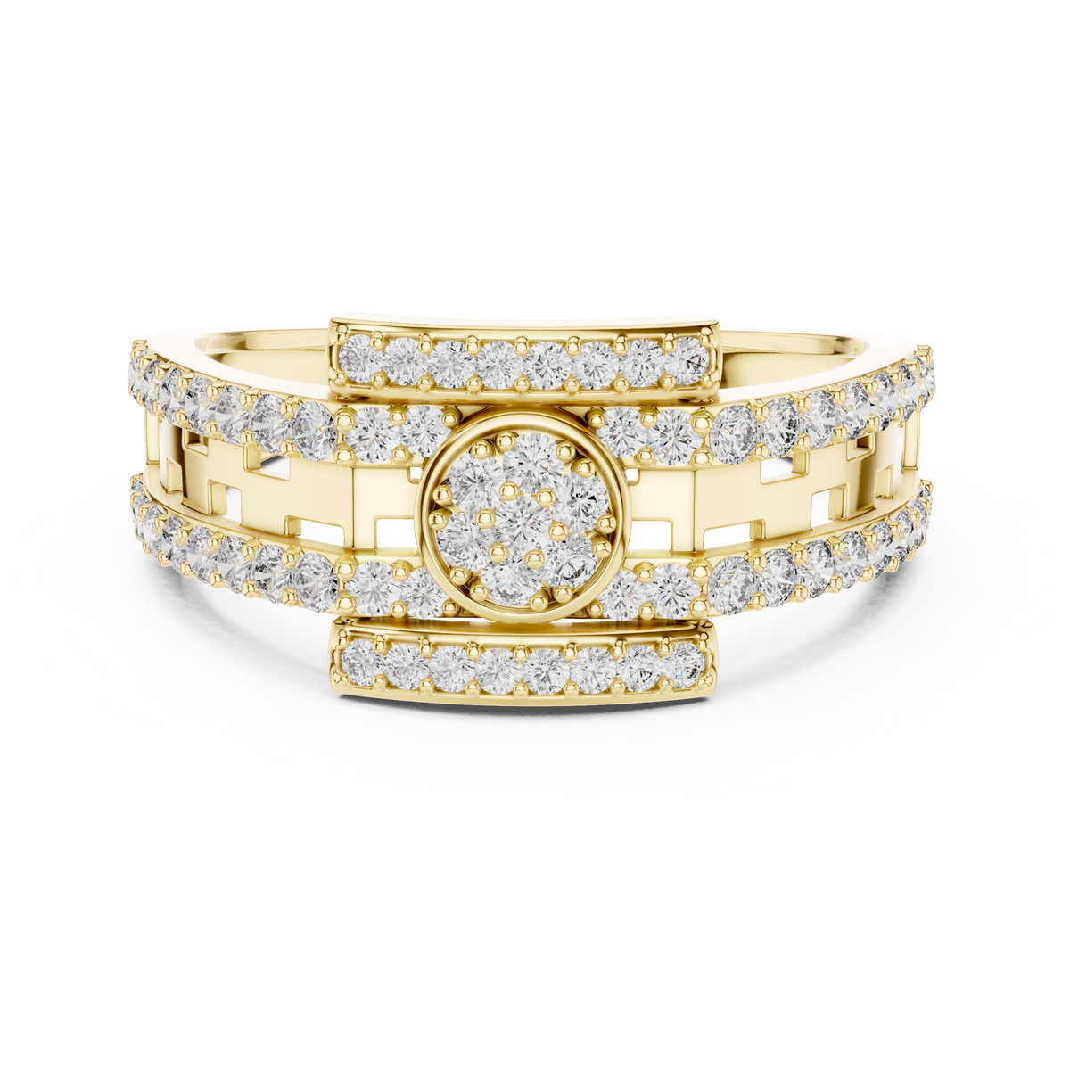 Elaris Round Halo Geometric Lab Grown Diamond Ring