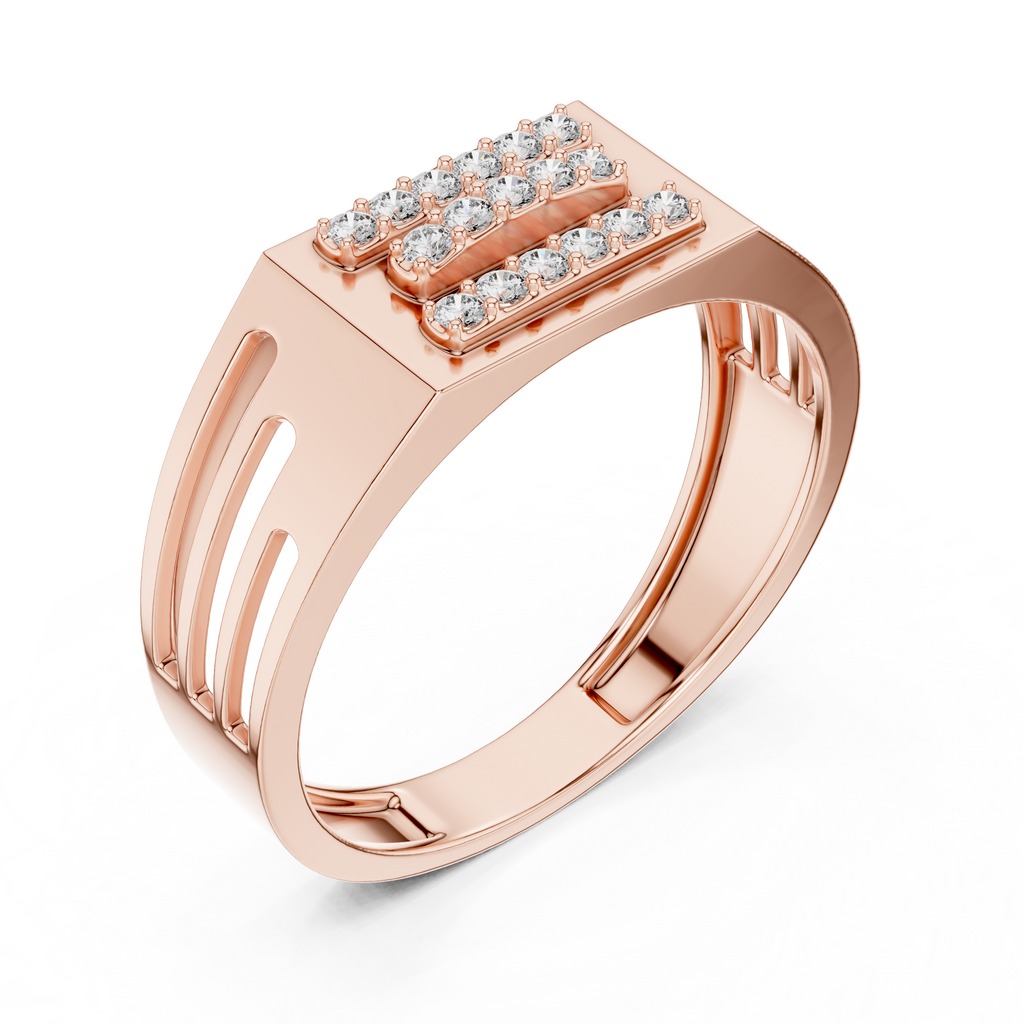 Cavellion Triple Bar Pavé Lab Grown Diamond Ring