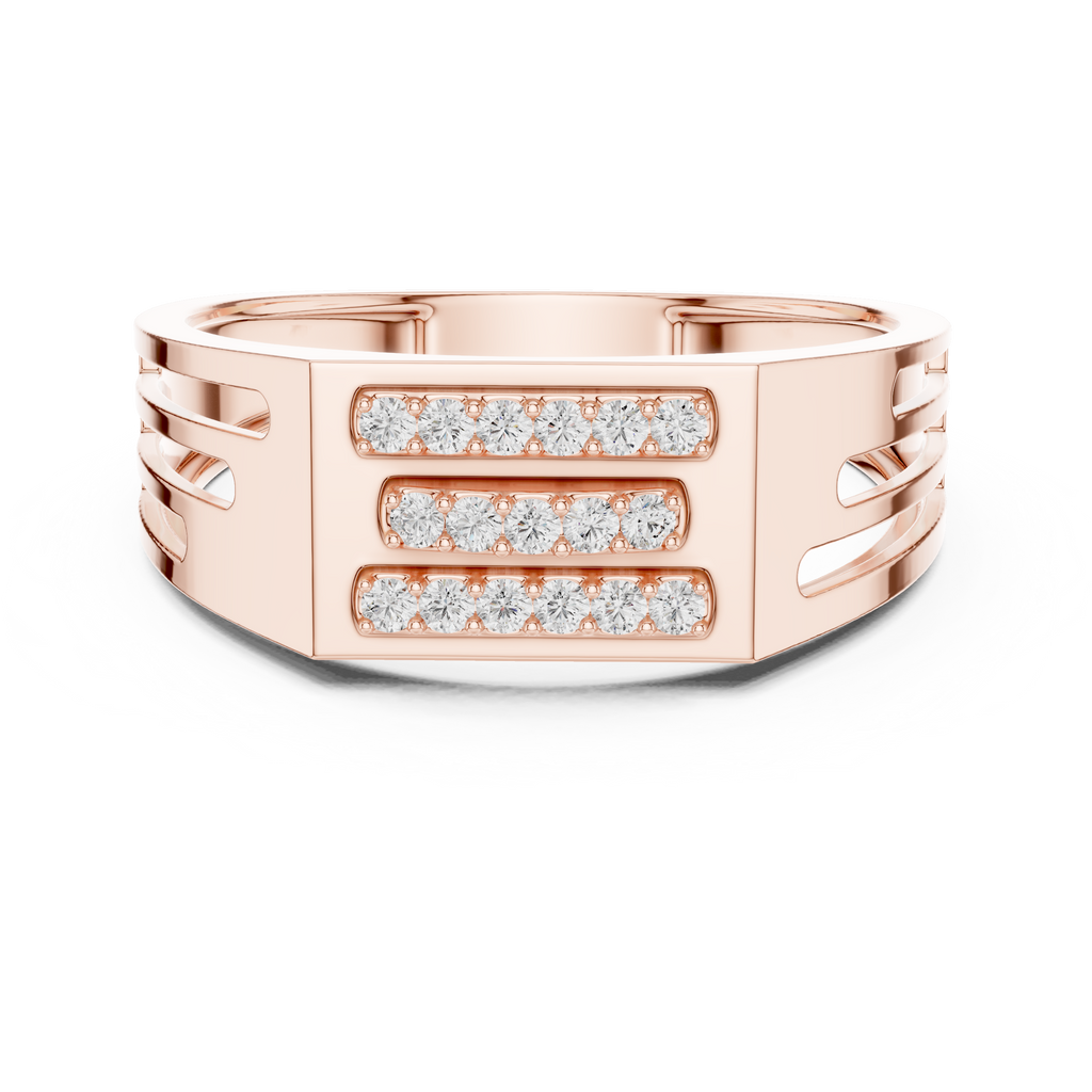 Cavellion Triple Bar Pavé Lab Grown Diamond Ring