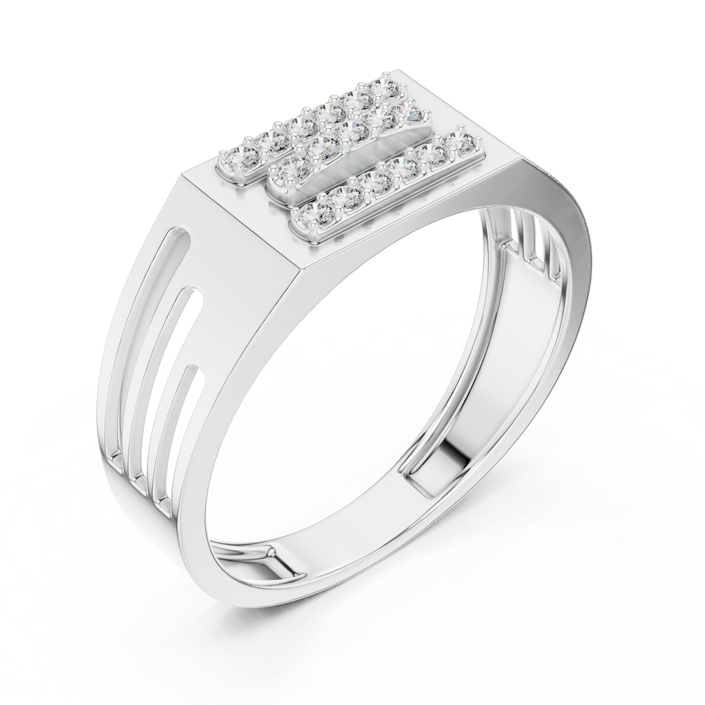 Cavellion Triple Bar Pavé Lab Grown Diamond Ring