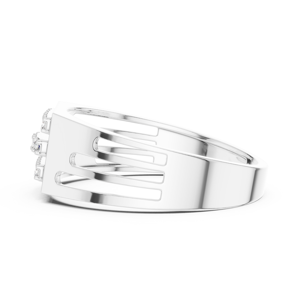 Cavellion Triple Bar Pavé Lab Grown Diamond Ring
