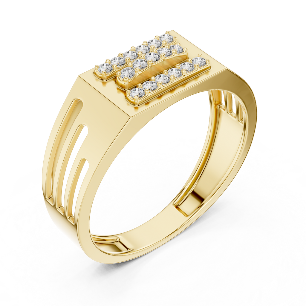 Cavellion Triple Bar Pavé Lab Grown Diamond Ring