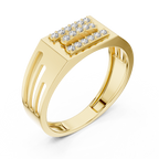 Cavellion Triple Bar Pavé Lab Grown Diamond Ring