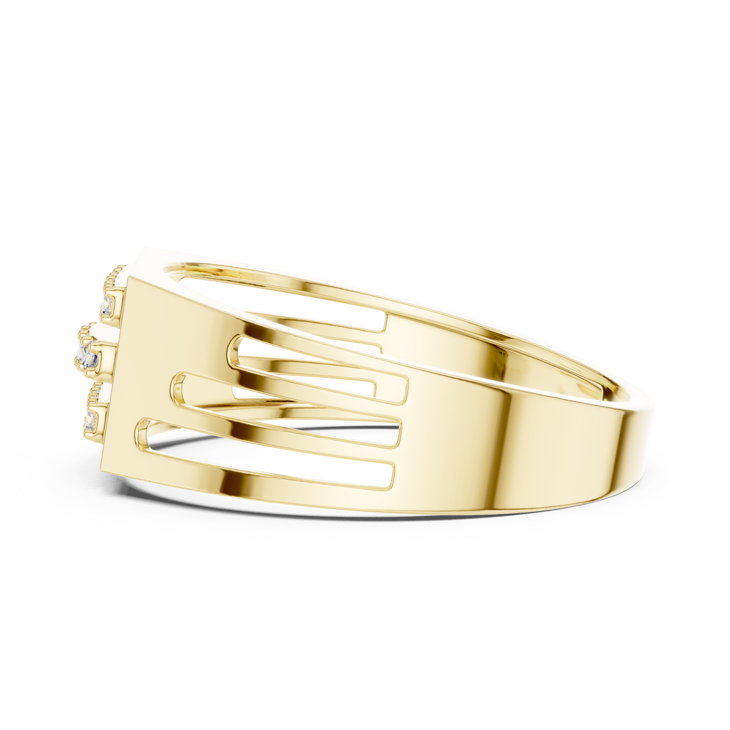 Cavellion Triple Bar Pavé Lab Grown Diamond Ring