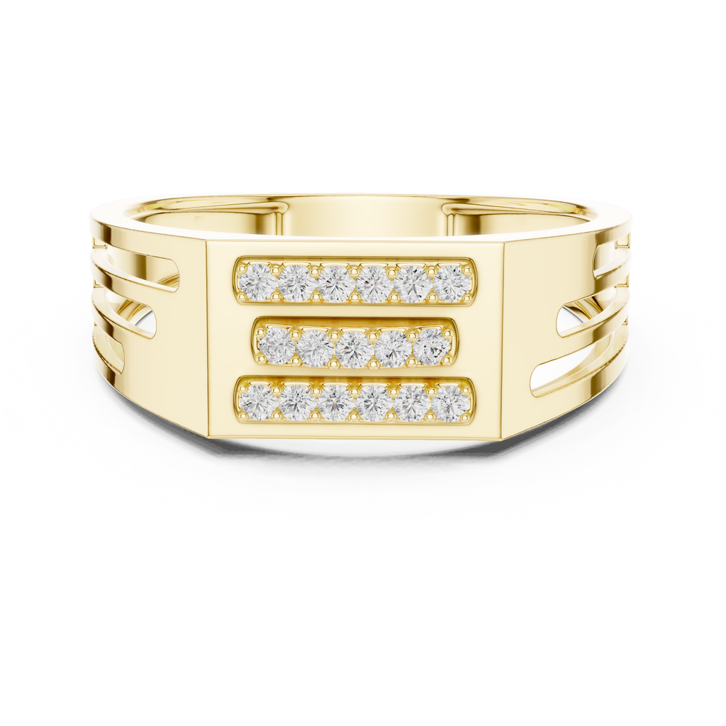 Cavellion Triple Bar Pavé Lab Grown Diamond Ring