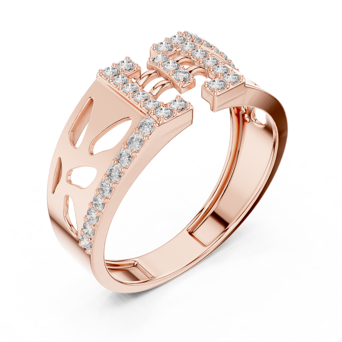 Rosavelle Openwork Pavé Lab Grown Diamond Ring