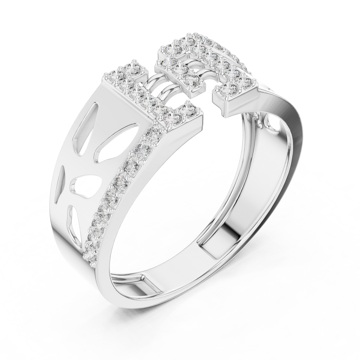 Rosavelle Openwork Pavé Lab Grown Diamond Ring
