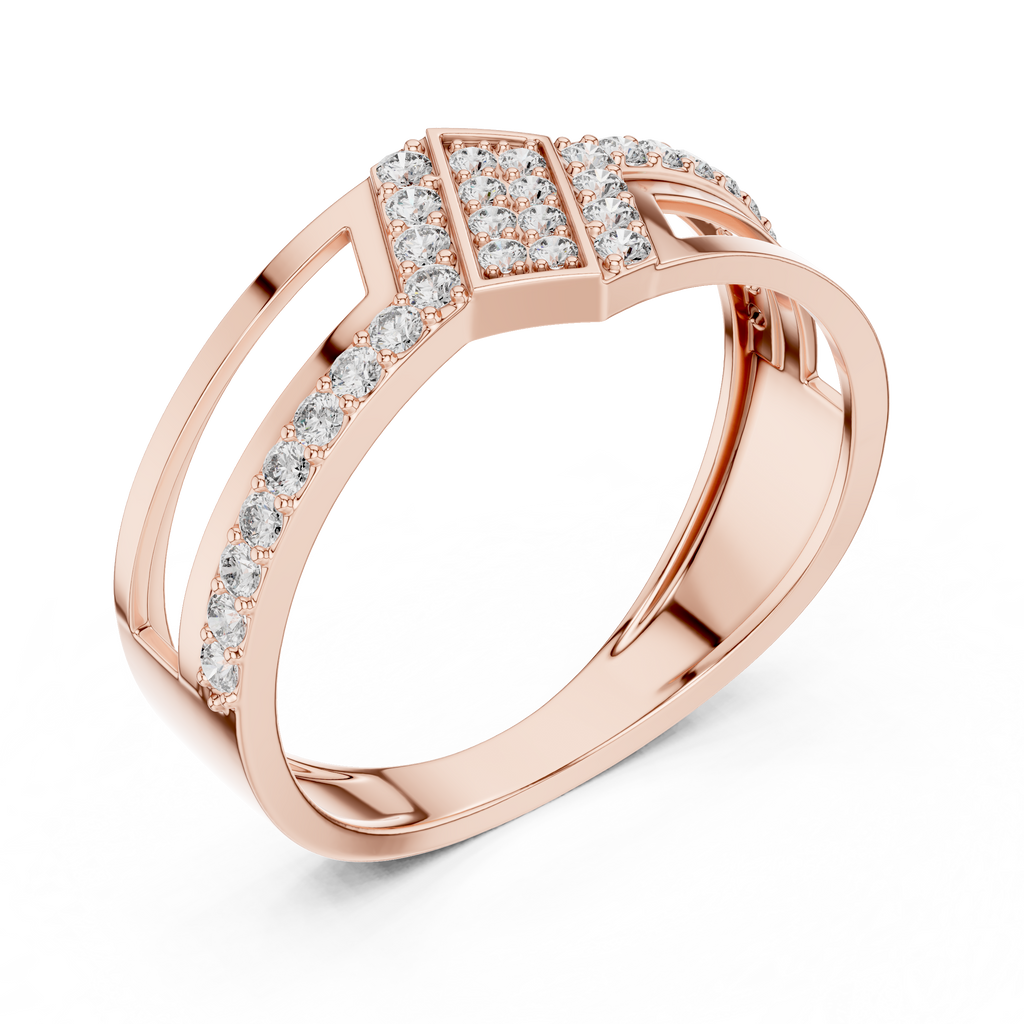 Zavienne Angled Pavé Lab Grown Diamond Ring