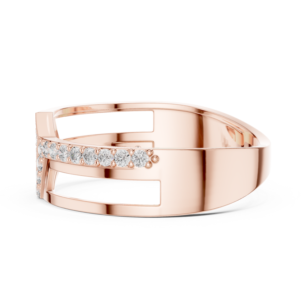 Zavienne Angled Pavé Lab Grown Diamond Ring