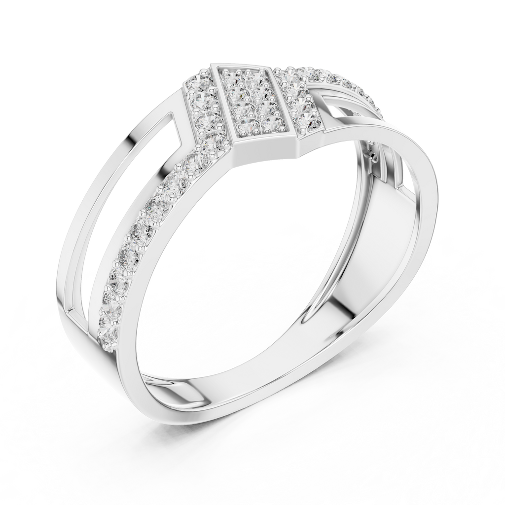 Zavienne Angled Pavé Lab Grown Diamond Ring