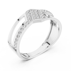 Zavienne Angled Pavé Lab Grown Diamond Ring