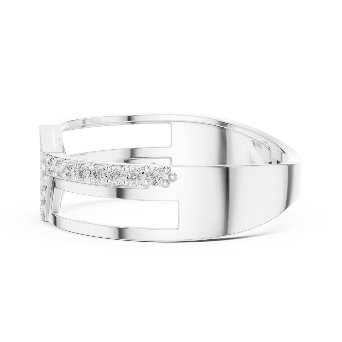 Zavienne Angled Pavé Lab Grown Diamond Ring