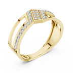 Zavienne Angled Pavé Lab Grown Diamond Ring