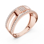 Lunavelle Square Pavé Lab Grown Diamond Ring
