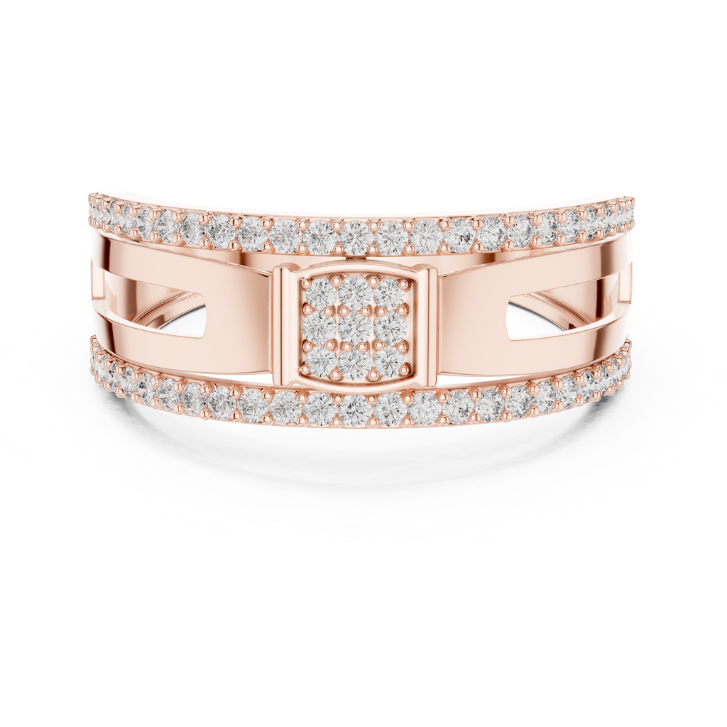 Lunavelle Square Pavé Lab Grown Diamond Ring
