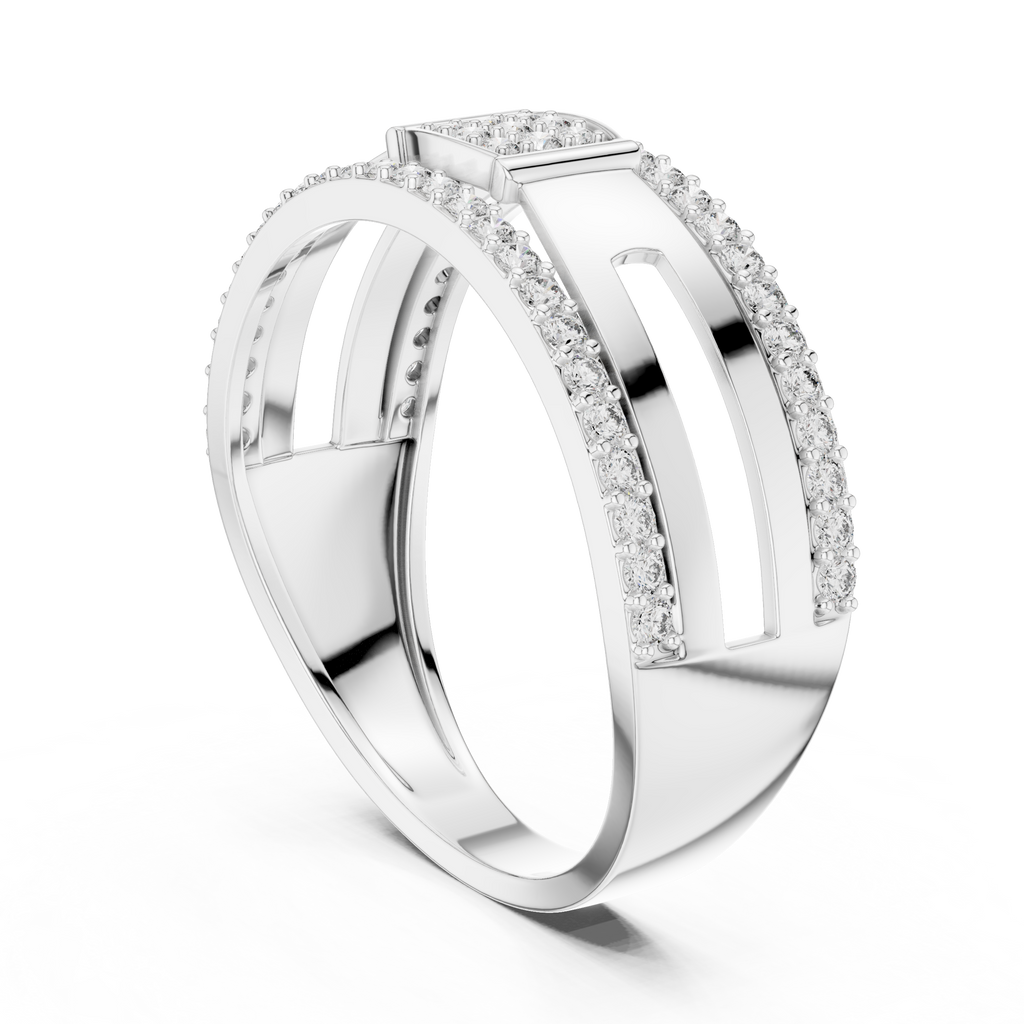 Lunavelle Square Pavé Lab Grown Diamond Ring