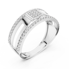 Lunavelle Square Pavé Lab Grown Diamond Ring