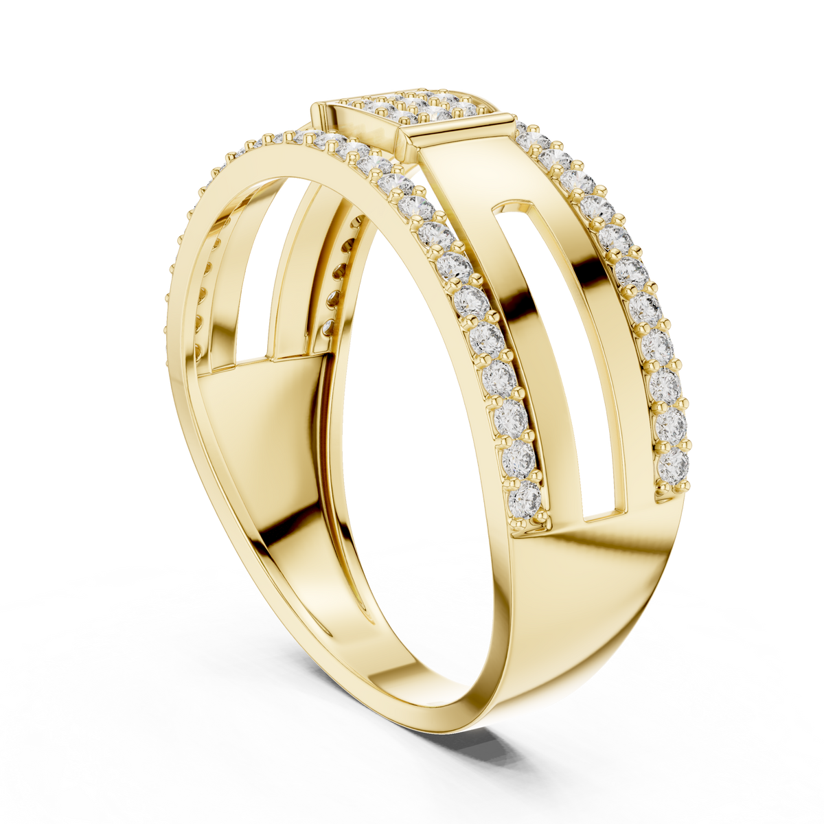 Lunavelle Square Pavé Lab Grown Diamond Ring