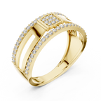 Lunavelle Square Pavé Lab Grown Diamond Ring