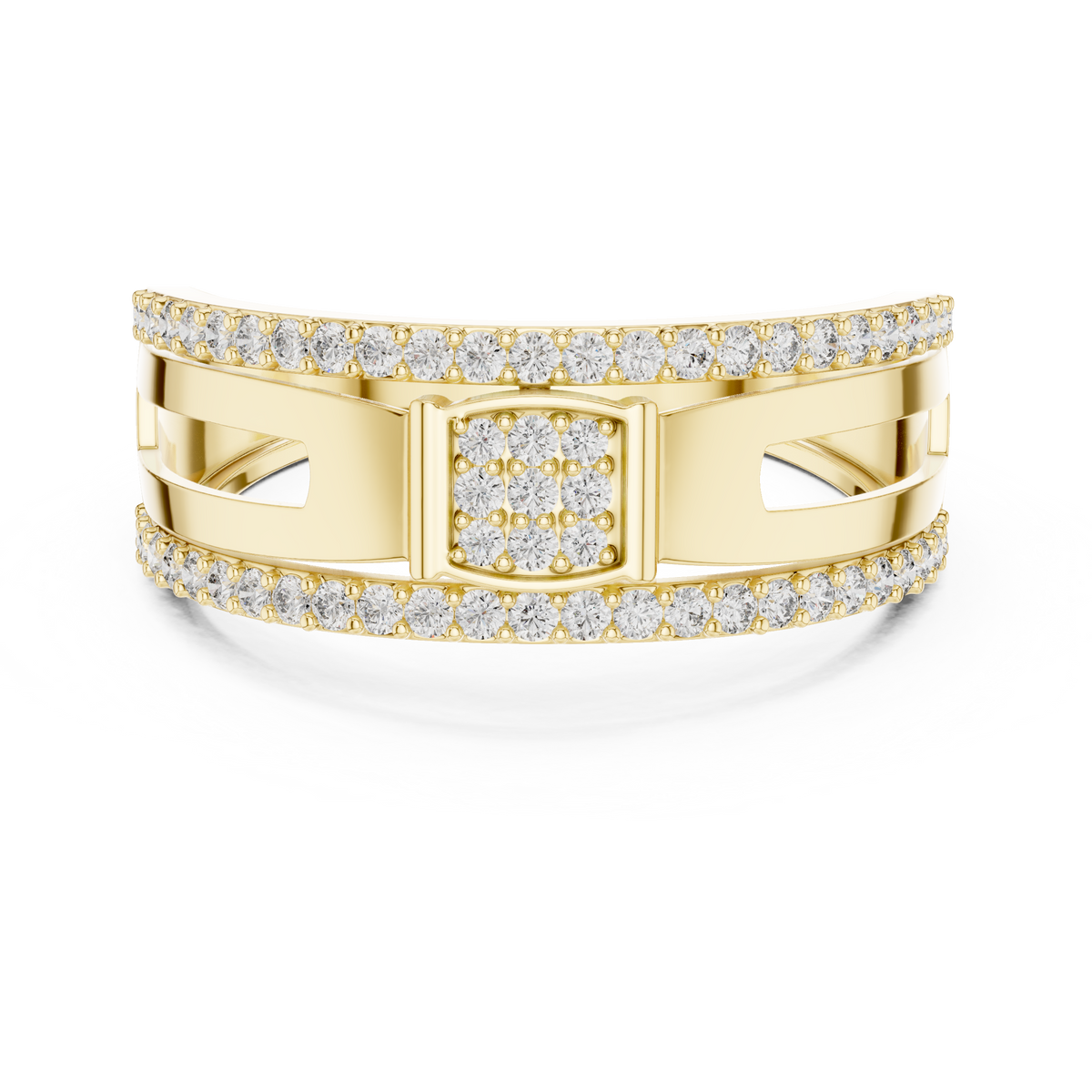 Lunavelle Square Pavé Lab Grown Diamond Ring
