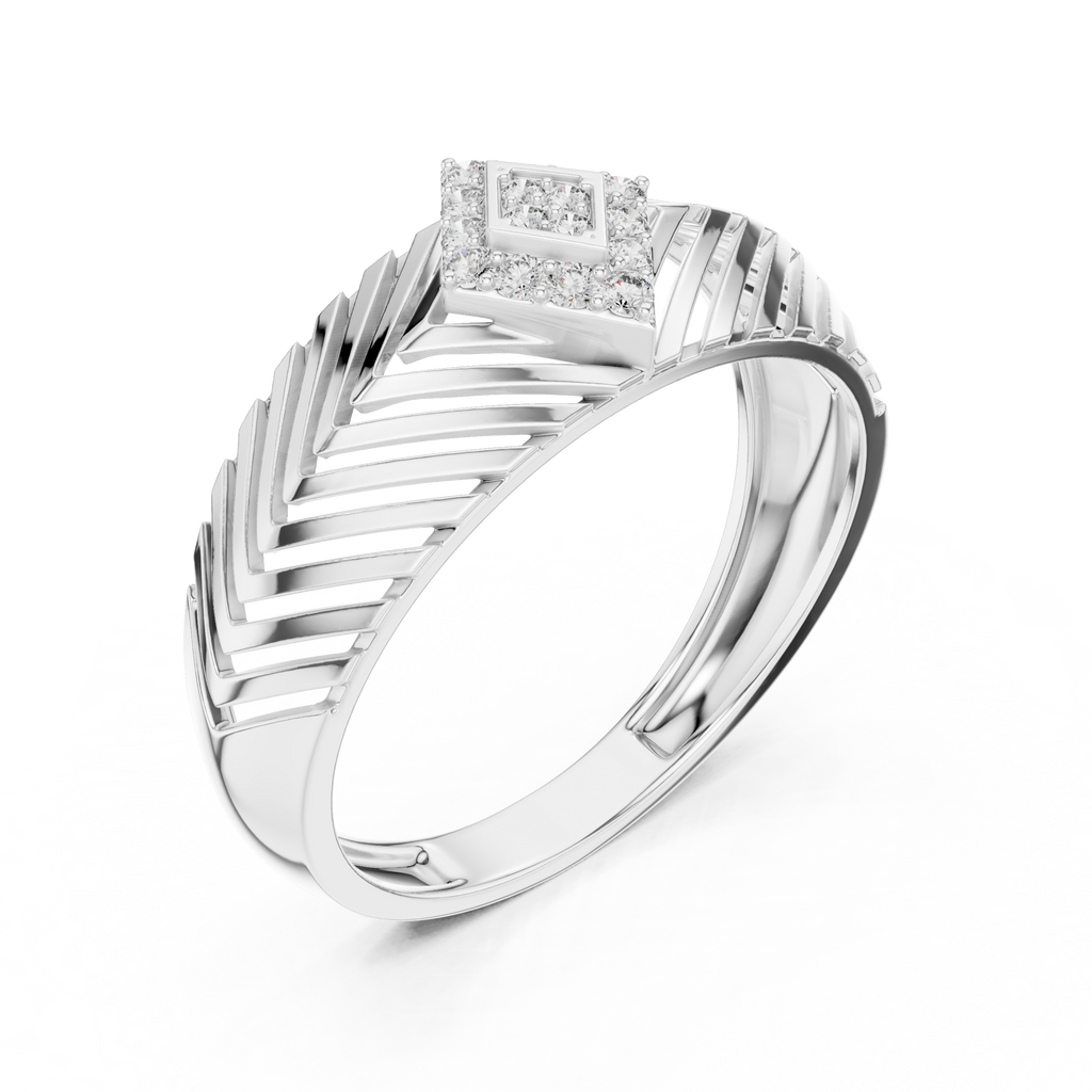 Zarellia Chevron Halo Lab Grown Diamond Ring