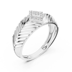 Zarellia Chevron Halo Lab Grown Diamond Ring